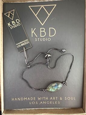 Labradorite Necklace in Iridescent Blue-Green